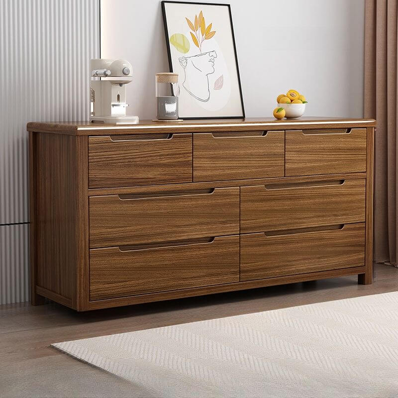 Modern Wooden Drawer Storage Cabinet in Dark Brown