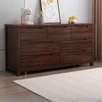 Modern Wooden Drawer Storage Cabinet in Dark Brown