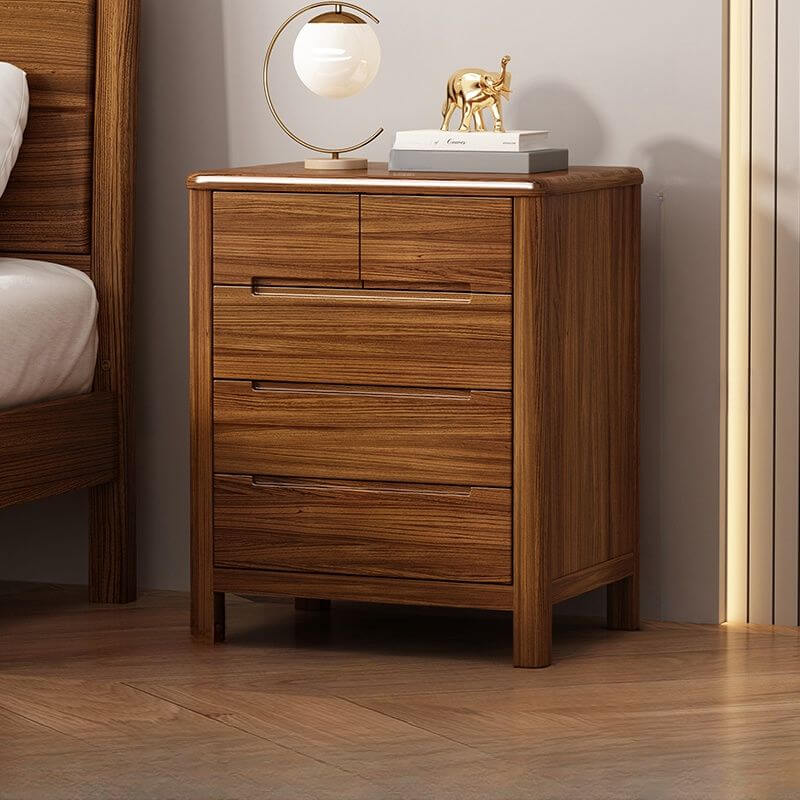 Modern Wooden Drawer Storage Cabinet in Dark Brown