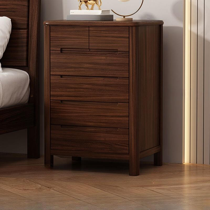 Modern Wooden Drawer Storage Cabinet in Dark Brown