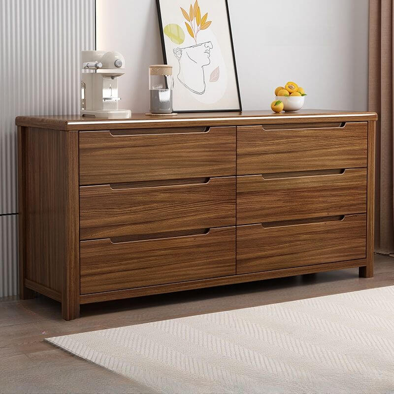 Modern Wooden Drawer Storage Cabinet in Dark Brown