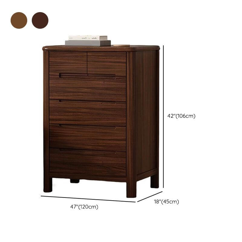 Modern Wooden Drawer Storage Cabinet in Dark Brown Dimensions