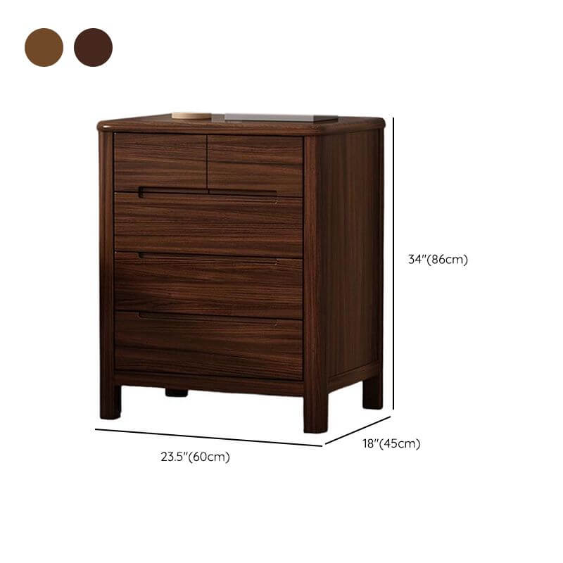 Modern Wooden Drawer Storage Cabinet in Dark Brown Dimensions