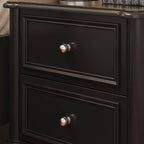 Modern Wooden Drawer Storage Nightstand - Black & White