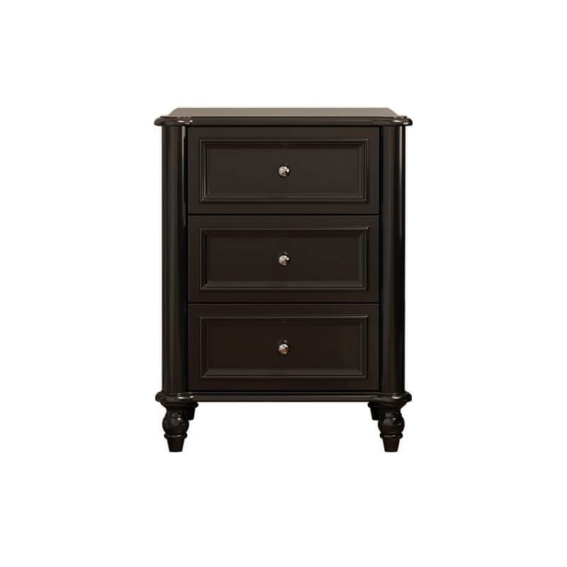 Modern Wooden Drawer Storage Nightstand - Black & White