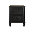 Modern Wooden Drawer Storage Nightstand - Black & White