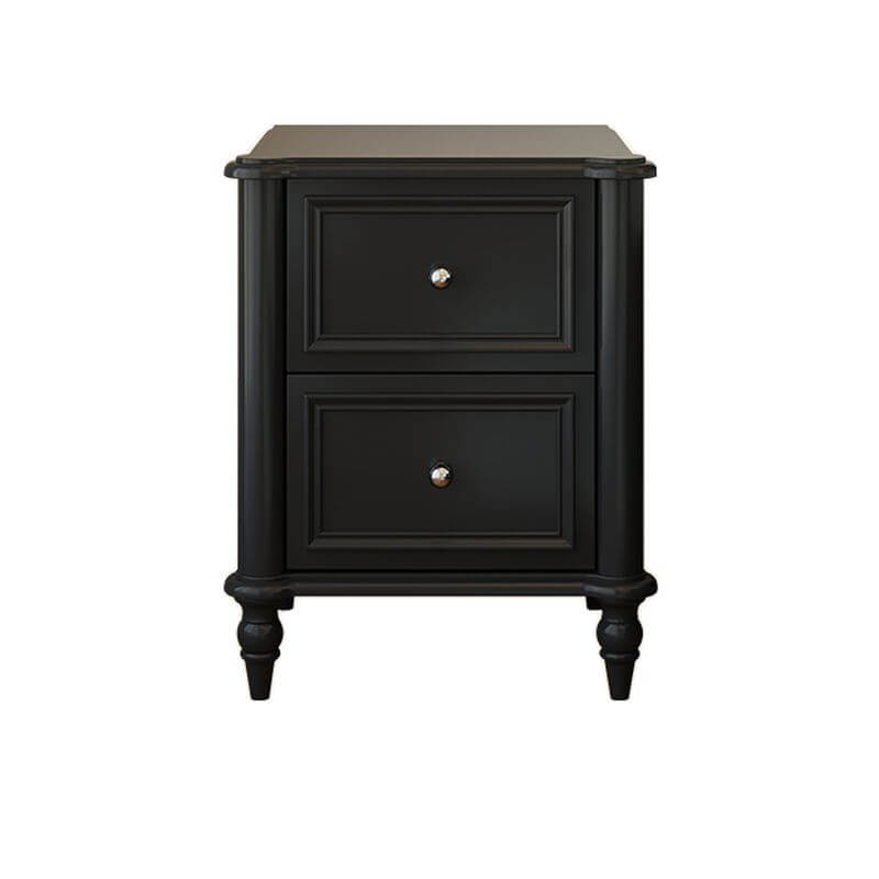 Modern Wooden Drawer Storage Nightstand - Black & White