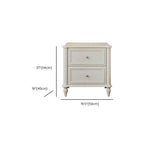 Modern Wooden Drawer Storage Nightstand - Black & White Dimensions