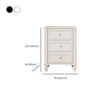 Modern Wooden Drawer Storage Nightstand - Black & White Dimensions