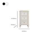 Modern Wooden Drawer Storage Nightstand - Black & White Dimensions