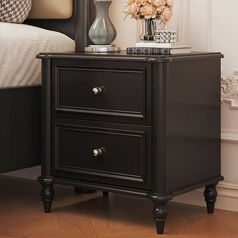 Modern Wooden Drawer Storage Nightstand - Black & White Main Product Image