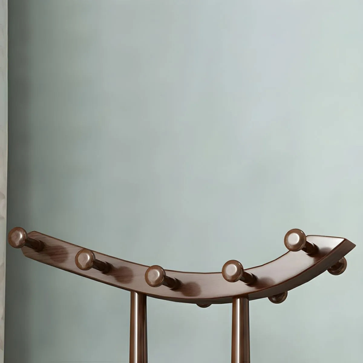 Modern Wooden Hall Tree with Curved Silhouette and Integrated Hooks Secondary image