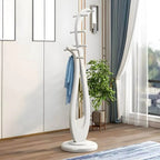 Modern Wooden Hall Tree with Curved Silhouette and Integrated Hooks