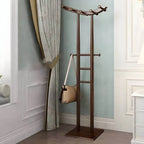 Modern Wooden Hall Tree with Curved Silhouette and Integrated Hooks