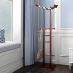Modern Wooden Hall Tree with Curved Silhouette and Integrated Hooks