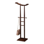 Modern Wooden Hall Tree with Curved Silhouette and Integrated Hooks