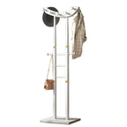 Modern Wooden Hall Tree with Curved Silhouette and Integrated Hooks