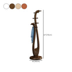 Modern Wooden Hall Tree with Curved Silhouette and Integrated Hooks Dimensions
