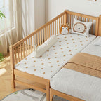 Modern Wooden Kids Bed with Safety Guardrails and Spacious Design