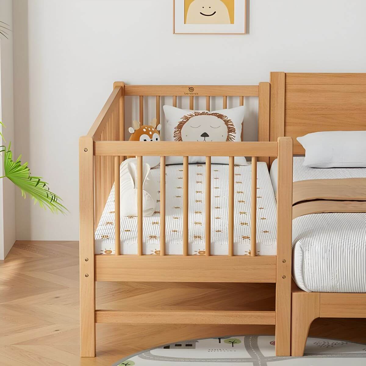 Modern Wooden Kids Bed with Safety Guardrails and Spacious Design Zweitbild