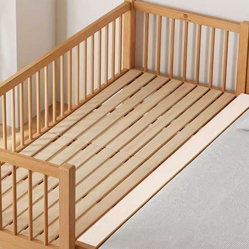 Modern Wooden Kids Bed with Safety Guardrails and Spacious Design
