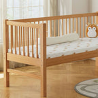 Modern Wooden Kids Bed with Safety Guardrails and Spacious Design