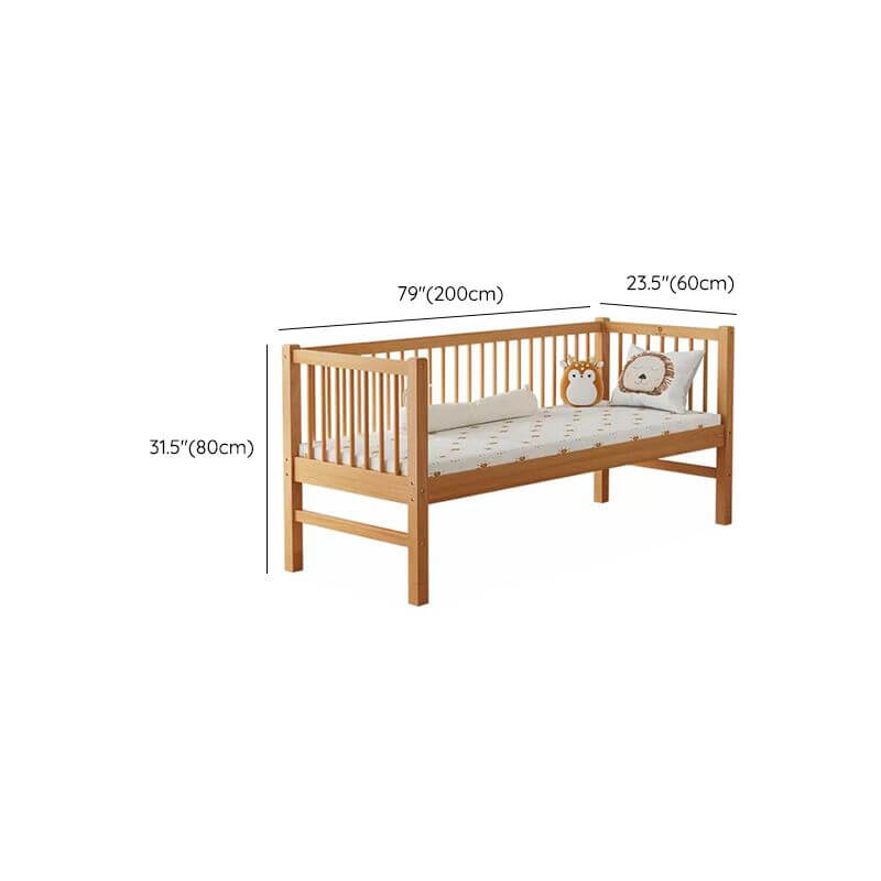 Modern Wooden Kids Bed with Safety Guardrails and Spacious Design Dimensions