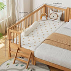 Modern Wooden Kids Bed with Safety Guardrails and Spacious Design Dimensions