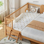 Modern Wooden Kids Bed with Safety Guardrails and Spacious Design Dimensions