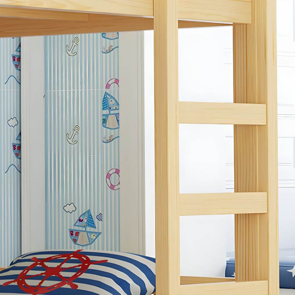 Modern Wooden Kids Bed with Storage and Headboard