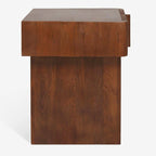 Modern Wooden Nightstand with Drawer Storage and Natural Finish