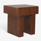 Modern Wooden Nightstand with Drawer Storage and Natural Finish