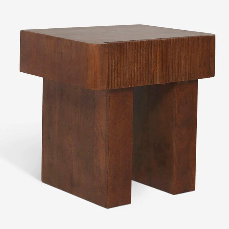 Modern Wooden Nightstand with Drawer Storage and Natural Finish
