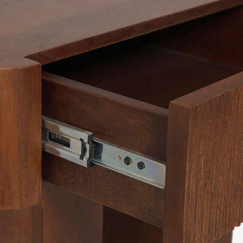Modern Wooden Nightstand with Drawer Storage and Natural Finish Secondary image