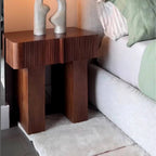Modern Wooden Nightstand with Drawer Storage and Natural Finish
