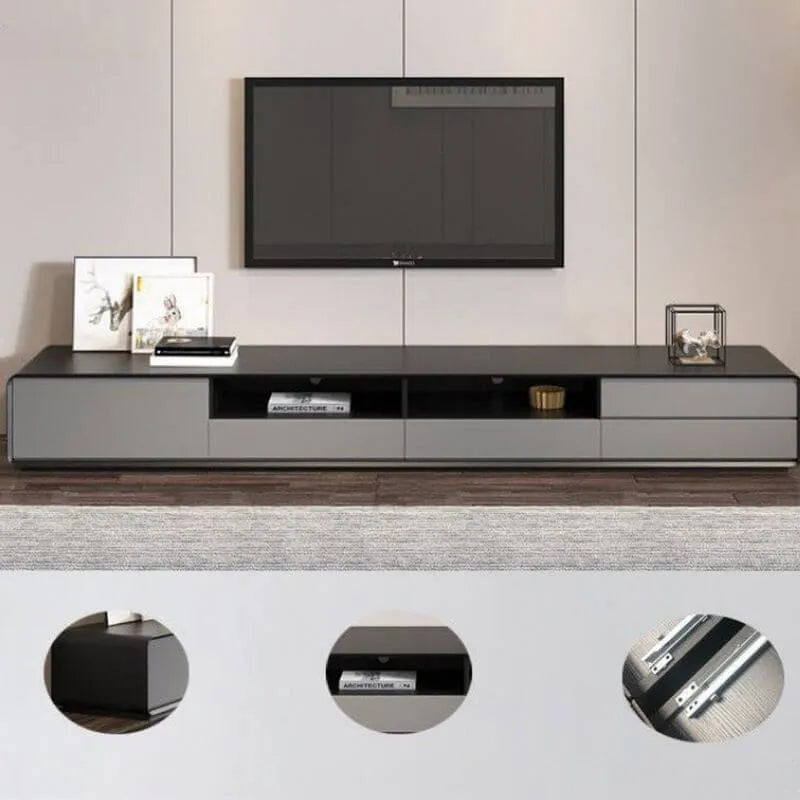 Modern Wooden TV Stand with Drawers and Open Shelving Secondary image