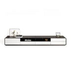 Modern Wooden TV Stand with Drawers and Open Shelving