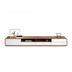Modern Wooden TV Stand with Drawers and Open Shelving