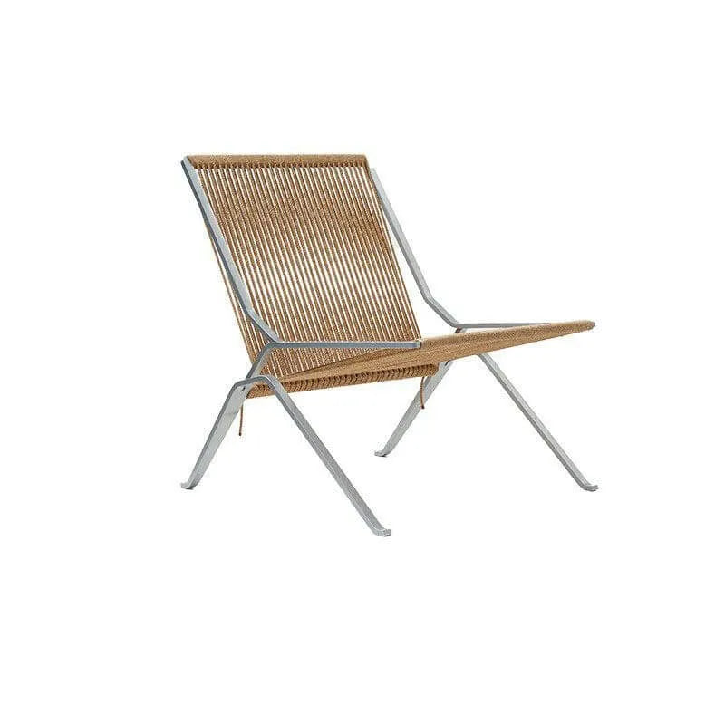 Modern Woven Rope Accent Chair with Stainless Steel Frame