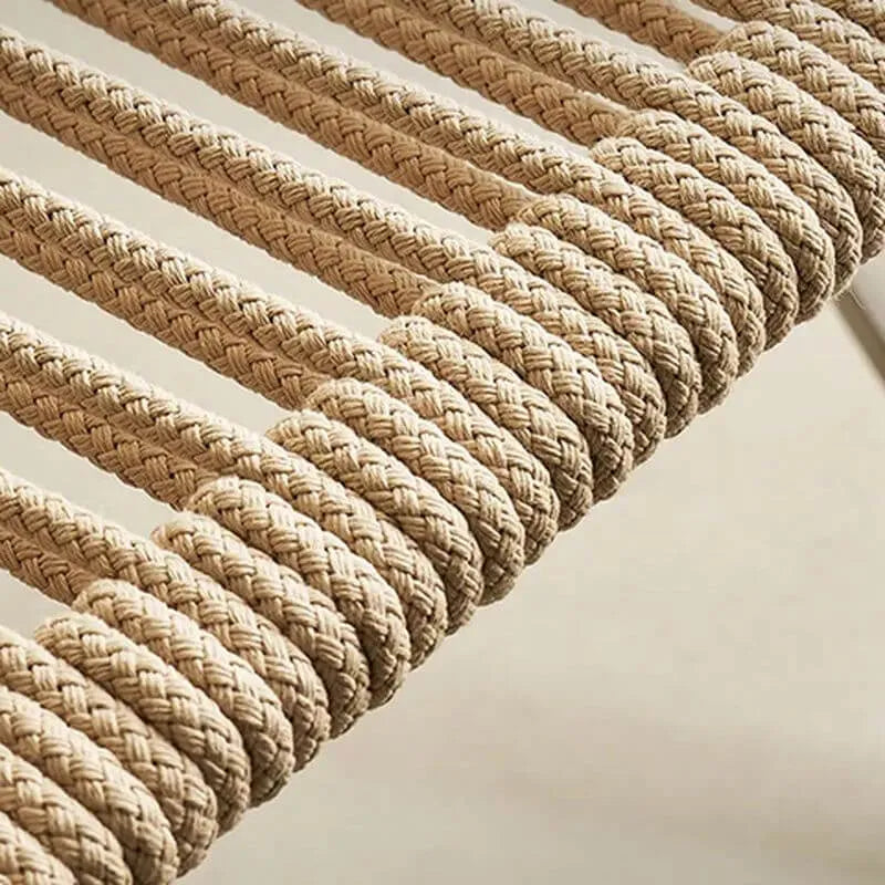 Modern Woven Rope Accent Chair with Stainless Steel Frame