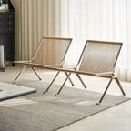 Modern Woven Rope Accent Chair with Stainless Steel Frame