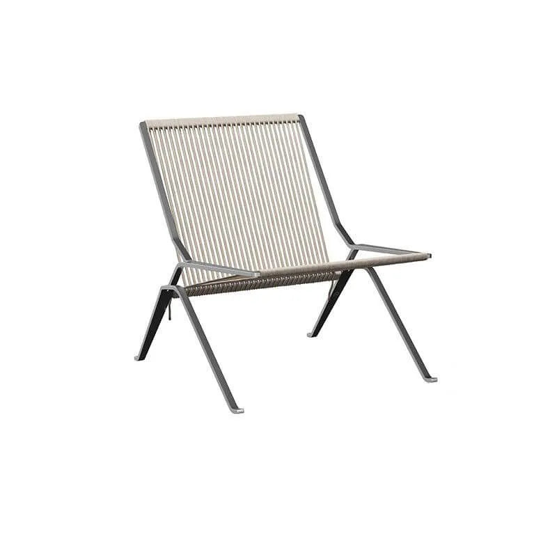 Modern Woven Rope Accent Chair with Stainless Steel Frame