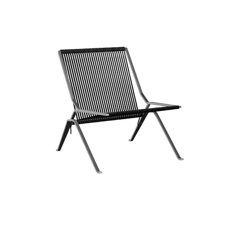 Modern Woven Rope Accent Chair with Stainless Steel Frame