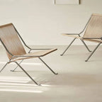 Modern Woven Rope Accent Chair with Stainless Steel Frame