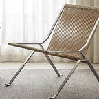 Modern Woven Rope Accent Chair with Stainless Steel Frame Main Product Image
