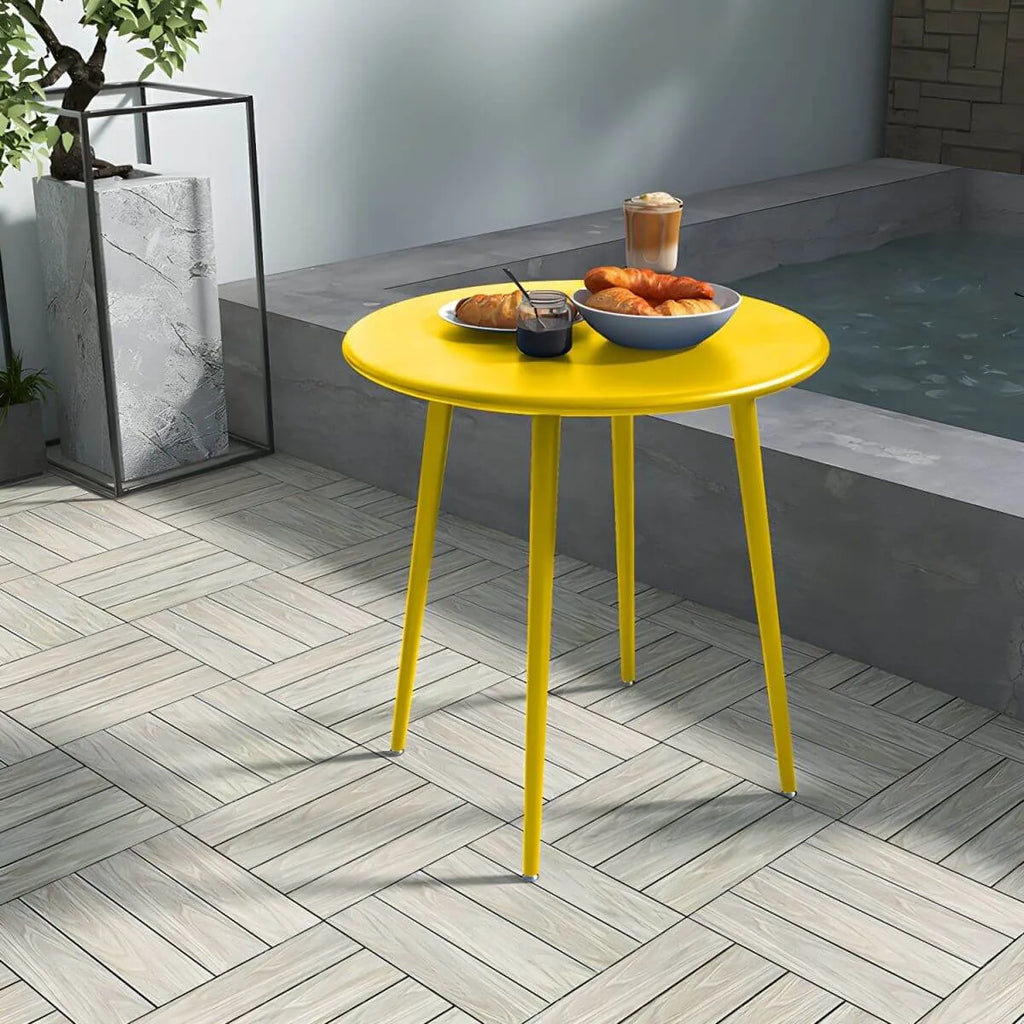Modern Yellow Metal Outdoor Coffee Table – Round & Square Patio Table