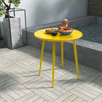 Modern Yellow Metal Outdoor Coffee Table – Round & Square Patio Table