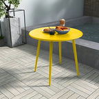 Modern Yellow Metal Outdoor Coffee Table – Round & Square Patio Table