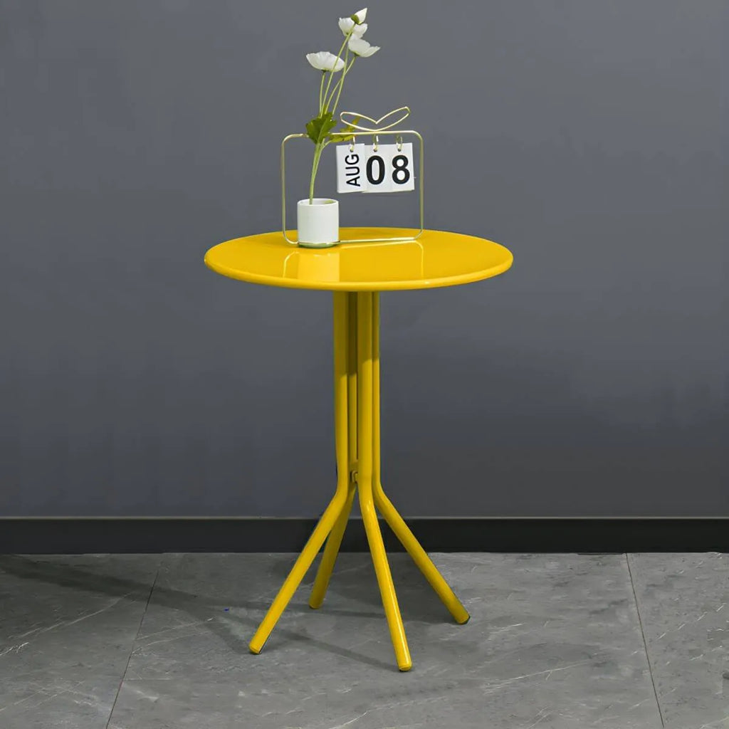Modern Yellow Metal Outdoor Coffee Table – Round & Square Patio Table