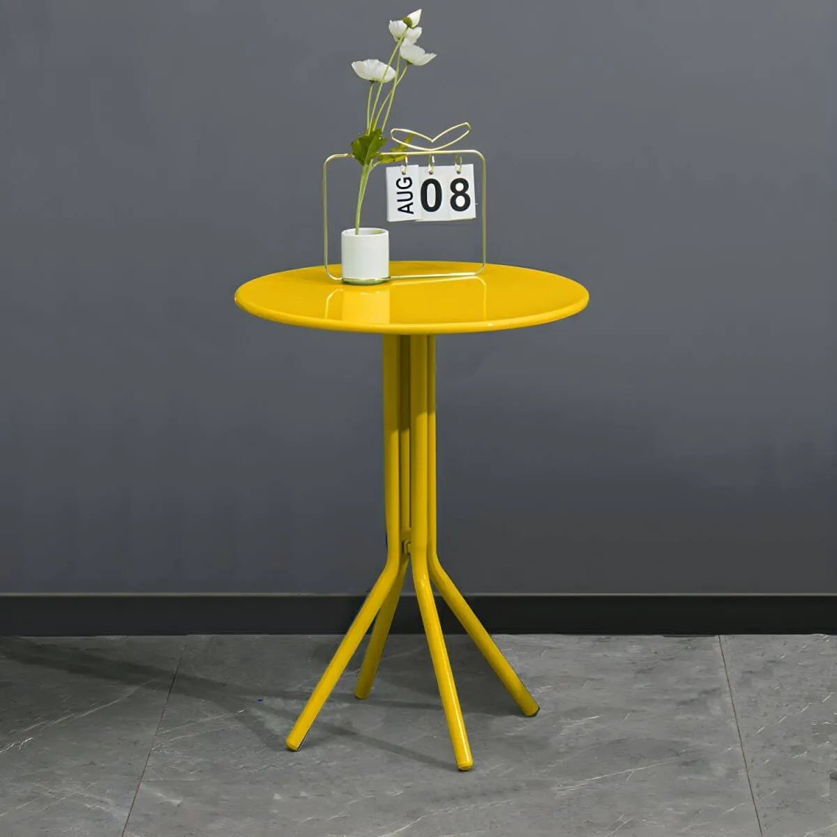 Modern Yellow Metal Outdoor Coffee Table – Round & Square Patio Table